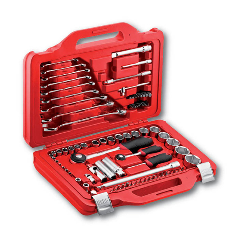 Assortment with Hexagonal Socket and Combination Wrenches 82 Pcs