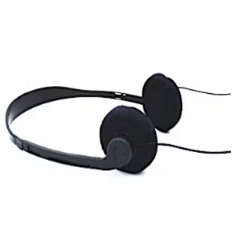 Single Use Headphones - Stereo,​ Black,​ Lightweight