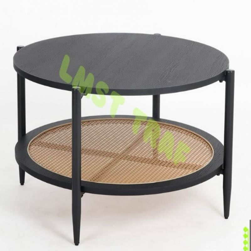 Single Round Table with Two Shelves