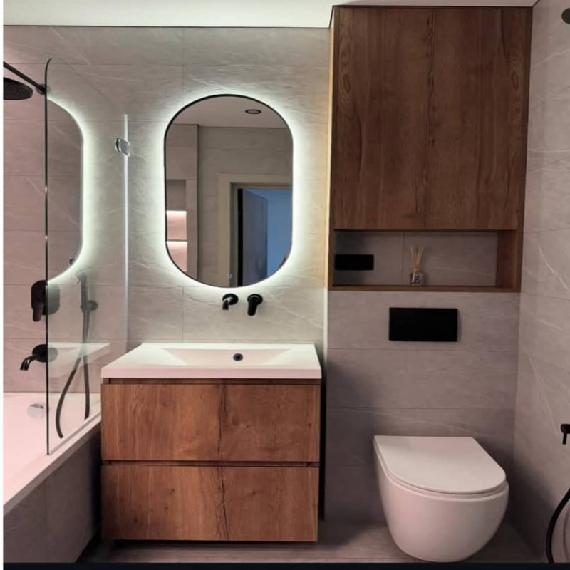 Wood & Light Bathroom