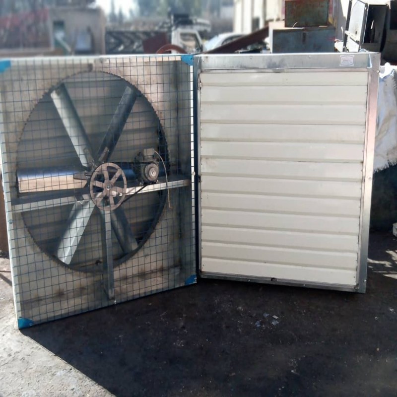 Outdoor Industrial Ventilation Unit with Belt-Driven Fan and Louver
