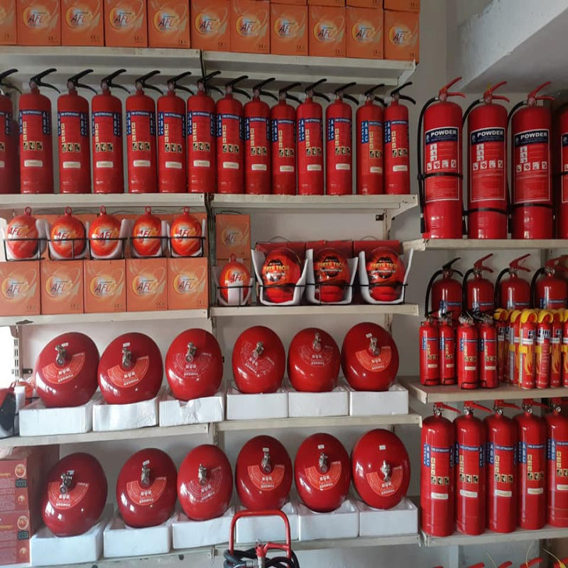 All types and sizes of fire extinguishers