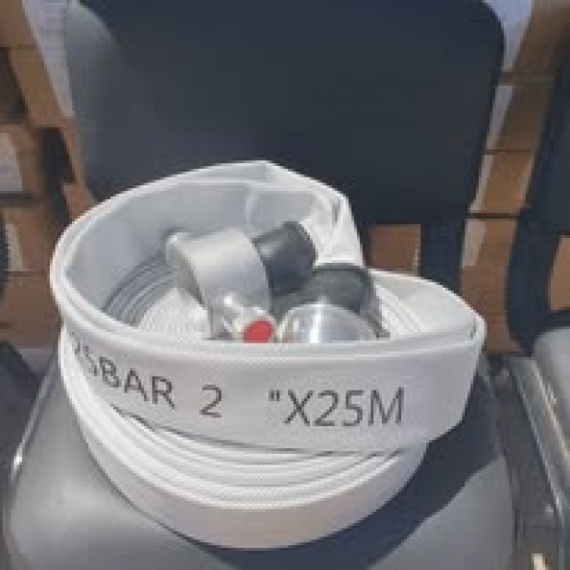 Fire hoses of different lengths and thicknesses