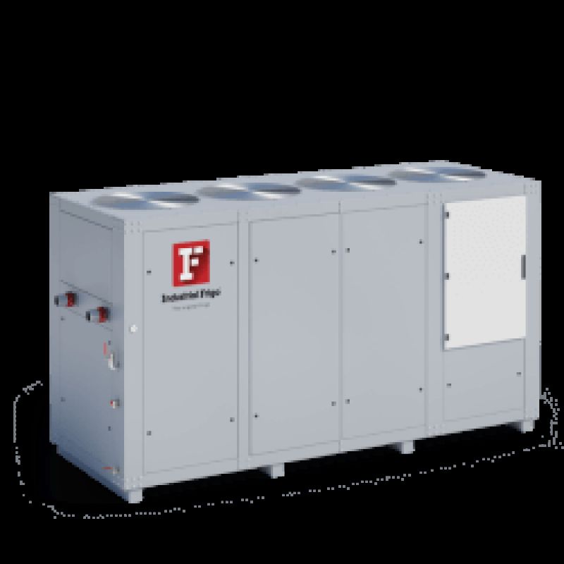 Water chiller units with air condensation